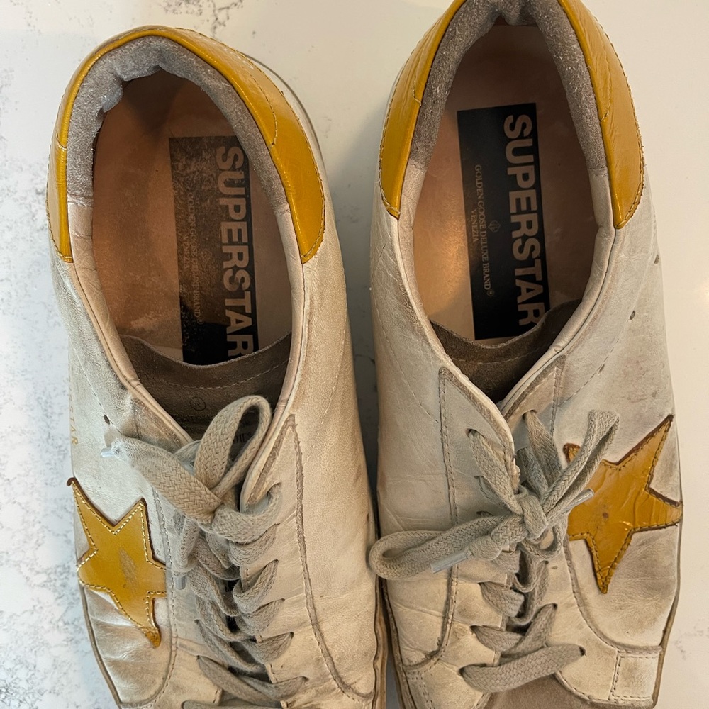 Golden Goose Superstar White/Curry Mens 11 - Picture 2 of 7